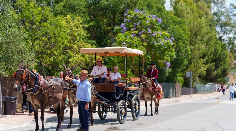 Los romeros camino de la ermita el sábado